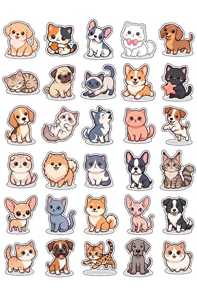 Store 30 Pieces Cute Pet Sticker Set - for Laptop, Phone, Agenda