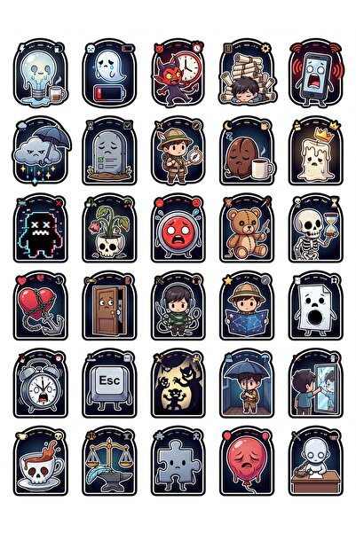 Store 30 Pieces of Fun Chibi Anime Sticker Set - for Laptop, Phone, and Agenda