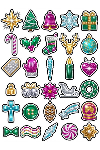 Store 30 Pieces 3D Stone Winter Themed Sticker Set - for Laptop, Agenda, Note...