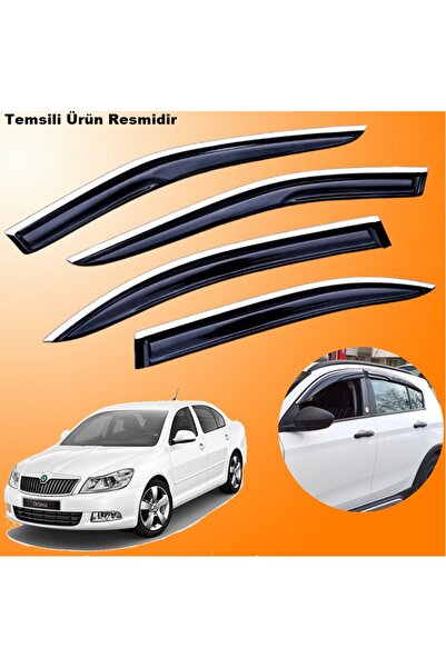 midline Skoda Octavia A5 Cam Rüzgarlığı Krom ABS Nikelajlı Mügen Cam Rüzgarlı...