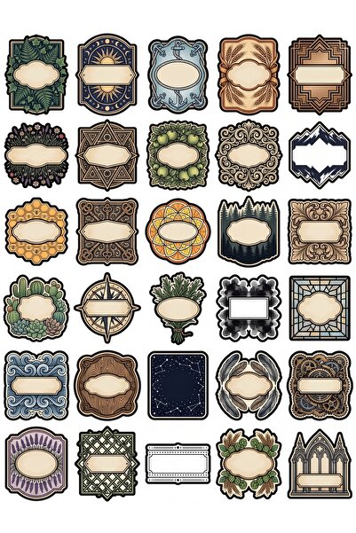 Store 30 Pieces Aesthetic Frame Sticker Set - Vintage Pack for Agenda Noteboo...