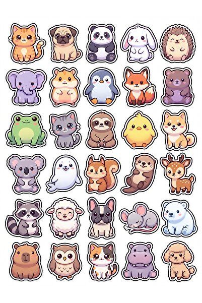 Store 30 Pieces Cute Animals Sticker Set - Laptop Notebook Phone Water Bottle