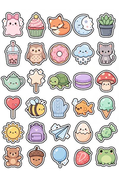 Store 30 Pieces Cute Figures Sticker Set - Laptop Notebook Phone