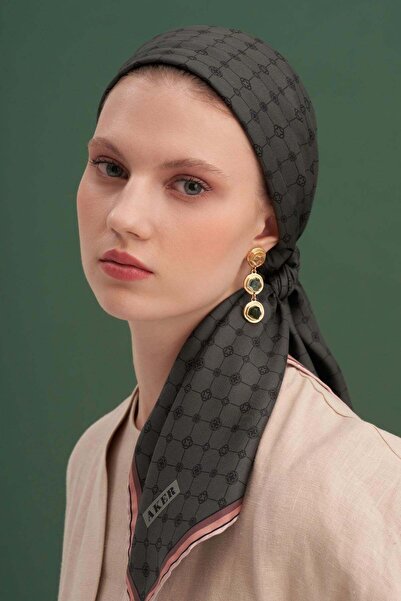 Aker İpek Eşarp - 8981713-991 Füme Twill