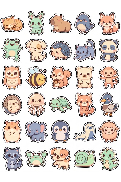 Store 30 Pieces Cute Animal Sticker Set - for Laptop, Notebook, Phone, Agenda