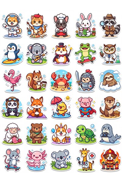 Store 30 Pieces Cute Animal Sticker Set - Laptop Phone Agenda Notebook