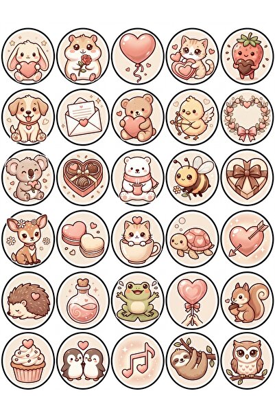 Store 30 Pieces Pastel Romantic Animal Sticker Set - for Laptop, Notebook, Phone