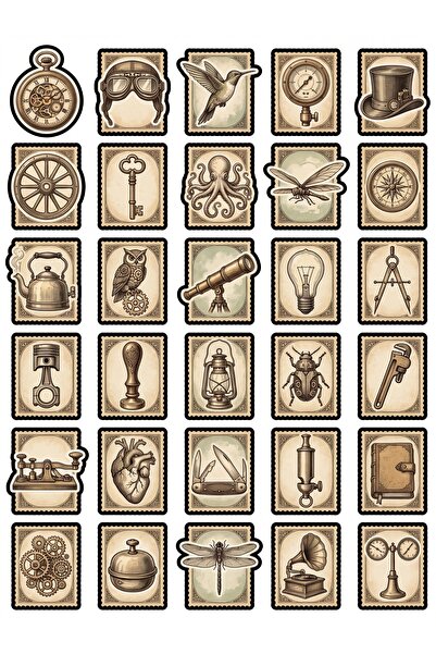 Store 30 Pieces Vintage Steampunk Sticker Set - Aesthetic Pack for Laptop, No...