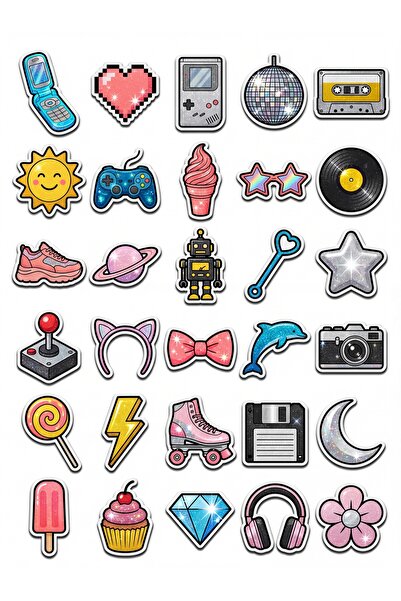 Store 30 Pieces Retro 90S Nostalgia Sticker Set - for Laptop, Agenda, Phone