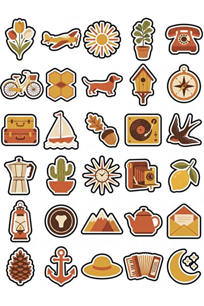 Store 30 Pieces Retro Vintage Postage Stamp Sticker Set - for Agenda Notebook...