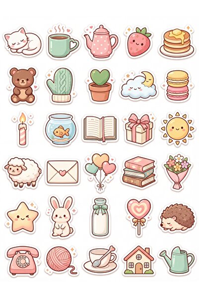 Store 30 Pieces Daily Life Sticker Set - for Laptop, Notebook, Phone