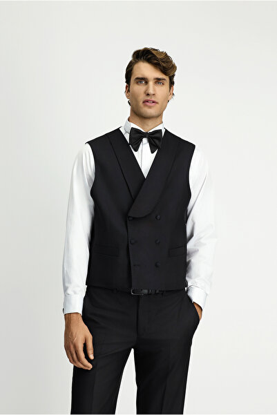 Kiğılı Γιλέκο σμόκιν κανονικής εφαρμογής με διπλό στήθος και γιακά σάλι