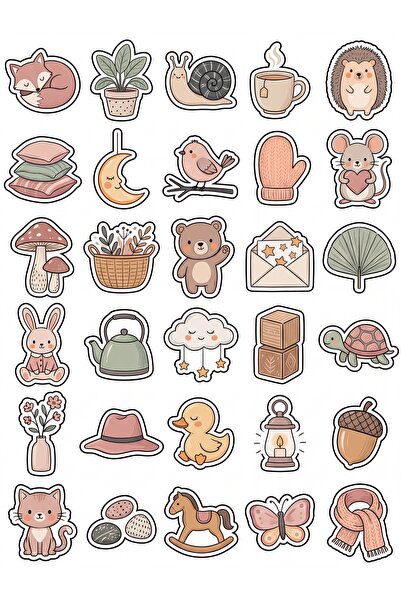 Store 30 Pieces Pastel Cute Forest Animals Sticker Set - for Notebook Laptop ...