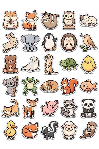 Store 30 Pieces Cute Animal Sticker Set - for Laptop, Notebook, Phone
