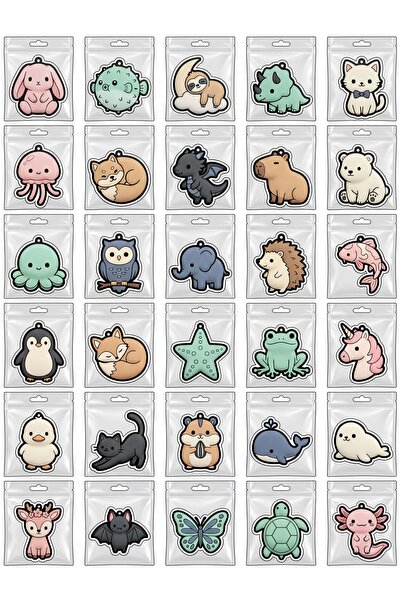 Store 30 Pieces 3D Designed Cute Animal Sticker Set - for Phone, Notebook, La...