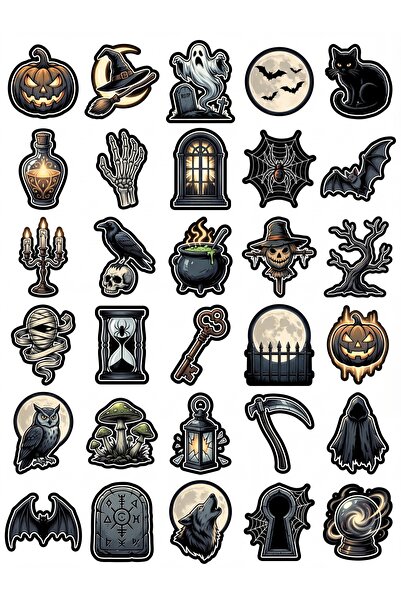 Store 30 Pieces Dark Gothic Halloween Sticker Set - Laptop Notebook Phone