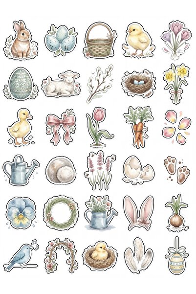 Store 30 Pieces Vintage Watercolor Spring Sticker Set - for Agenda Scrapbook ...