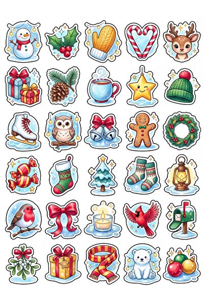 Store 30 Pieces of Cute Watercolor Winter Fairy Tale Sticker Set - for Laptop...
