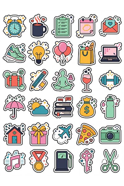 Store 30 Pieces Minimal Pastel Planner and Agenda Sticker Set - for Planner N...