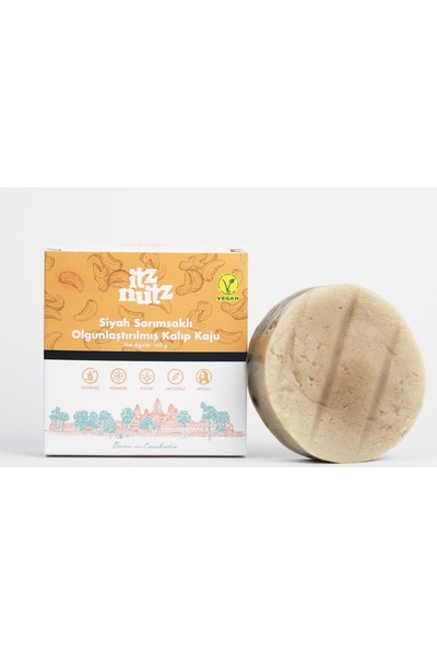 ITZ NUTZ SİYAH SARIMSAKLI OLGUNLAŞTIRILMIŞ KALIP KAJU PEYNİRİ 100 G