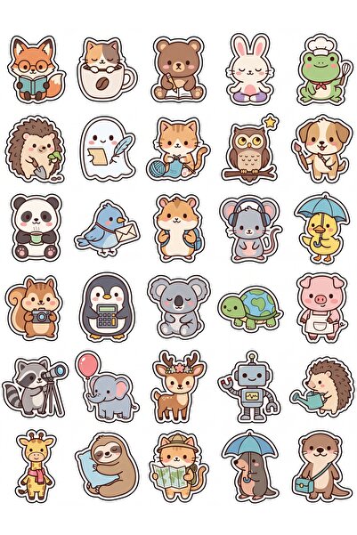 Store 30 Pieces Cute Character Sticker Set - Aesthetic Pack for Agenda, Noteb...