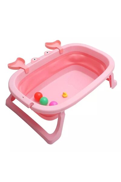 NiceKids Cadita pliabila cu picioare antiderapante Pink Crab