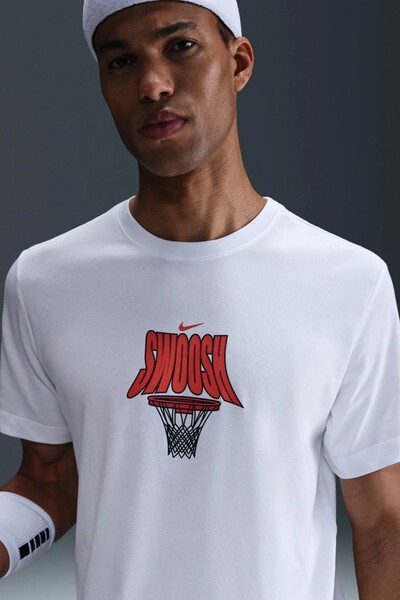 Nike Tricou Dri-FIT 3 cu imprimeu grafic alb pentru bărbați