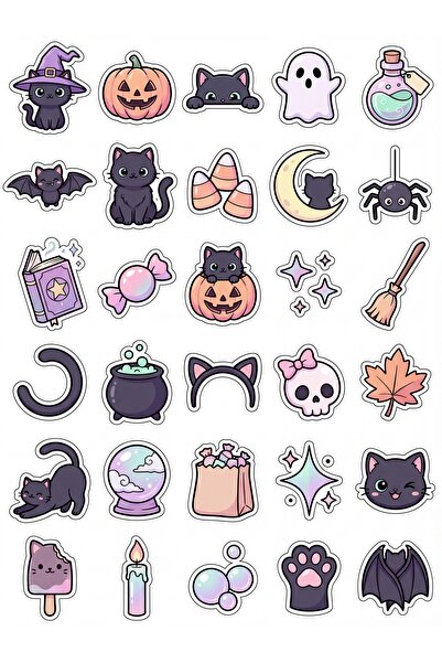 Store 30 Pieces Cute Black Cat Sticker Set - Laptop Notebook Phone Agenda