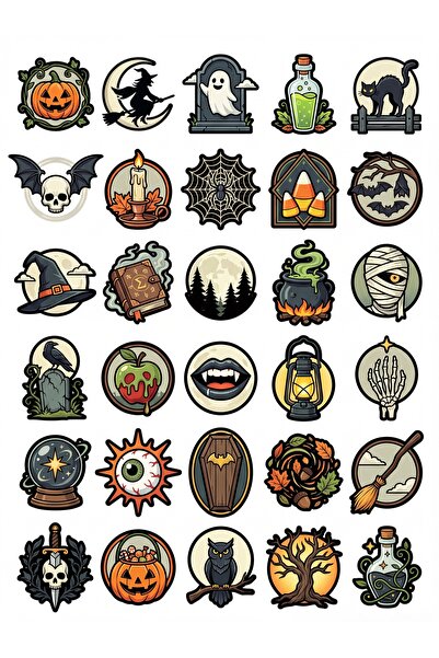 Store 30 Pieces Fun Halloween Sticker Set - for Laptop, Notebook, Phone