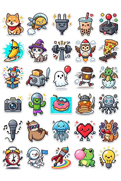 Store 30 Pieces Cute Character Sticker Set - Laptop Phone Agenda