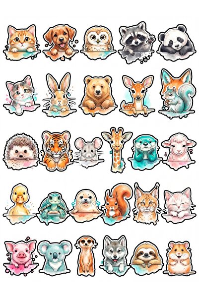 Store 30 Pieces Watercolor Cute Animal Sticker Set - Laptop Notebook Water Bo...
