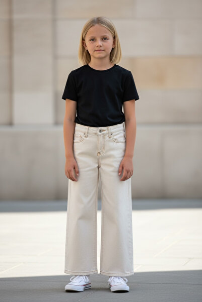 ASL GOLF CLUB Κοριτσίστικο τζιν παντελόνι με φαρδιά μπατζάκια, καλοκαιρινό τζ...