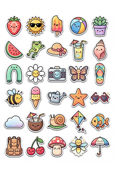 Store 30 Pieces Cute Summer Sticker Set - Laptop Notebook Phone Agenda