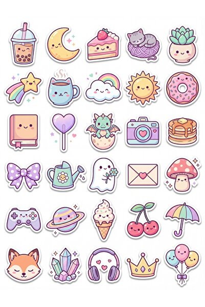 Store 30 Pieces Cute Icons Sticker Set - for Laptop Notebook Phone