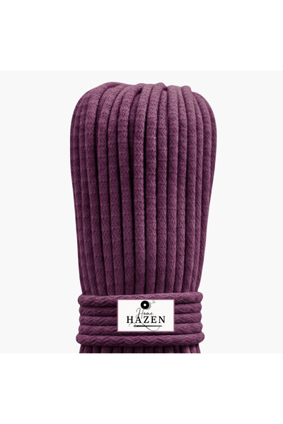 Hazen Home حبل قطني 4-5 مم 500 جرام 45-50 متر حبل سوبرا لحقائب السلة - بلون ا...