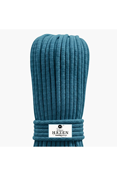 Hazen Home حبل قطني 4-5 مم 500 جرام 45-50 متر حبل سوبرا لحقائب السلة - بترولي