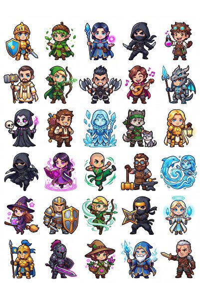 Store 30 Pieces Chibi Fantastic Adventure Sticker Set - for Laptop, Notebook,...