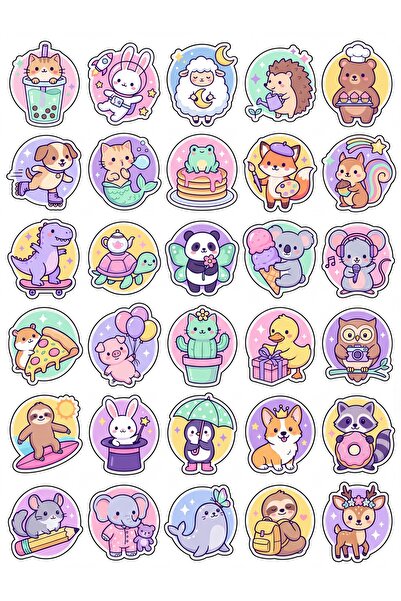 Store 30 Pieces Cute Animal Sticker Set - Laptop Notebook Phone Agenda