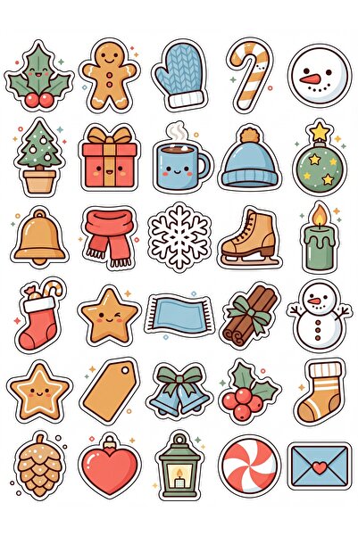 Store 30 Pieces Cute Winter Themed Sticker Set - Special Design for Laptop, N...