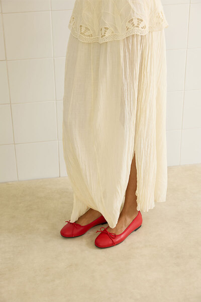 LUTVELIZADE Μπαλαρίνες 2609 - Κόκκινες Γυναικείες Μπαλαρίνες με Μίνιμαλ Λεπτο...