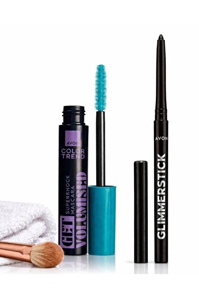 AVON Σετ μάσκαρα SuperShock+Μαύρο μολύβι ματιών