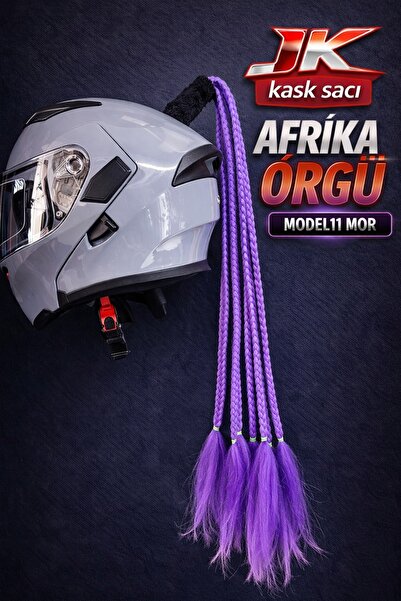 JK kask saçı AFRİKA ÖRGÜ MODEL 11 MOR