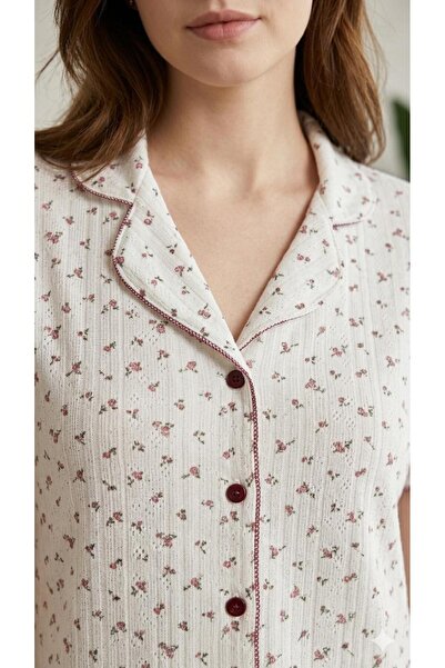 sleeproom Γυναικείο σετ πιτζάμες Pointiel από ύφασμα με κουμπιά