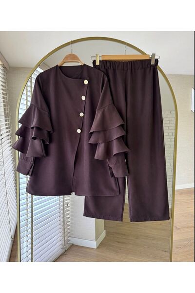 VOLT CLOTHİNG Γυναικείο σετ δύο τεμαχίων με χρυσά κουμπιά