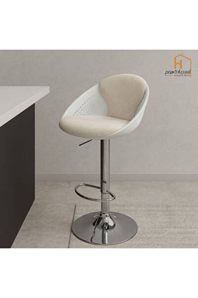 Al Saadah Home كرسي بار بكمية محدودة - بيج - 50 × 47 × 105 سم