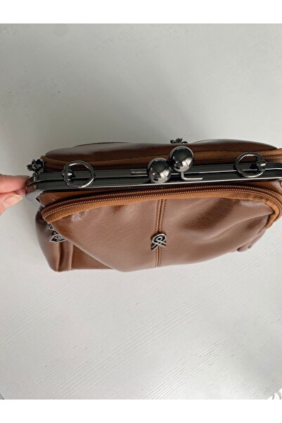 El&Ba çanta Kadın Çapraz Askılı Çanta Metal Klipsli Vintage Şık Tasarım