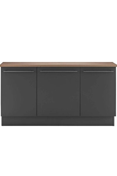 Tdesigno Merlin Mutfak Alt Modül 180 cm Antrasit - Tezgah Dahil