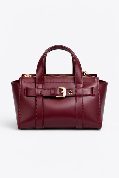 Madamra Γυναικεία τσάντα χειρός και ώμου σε μπορντό χρώμα, με μακρύ λουράκι, ...