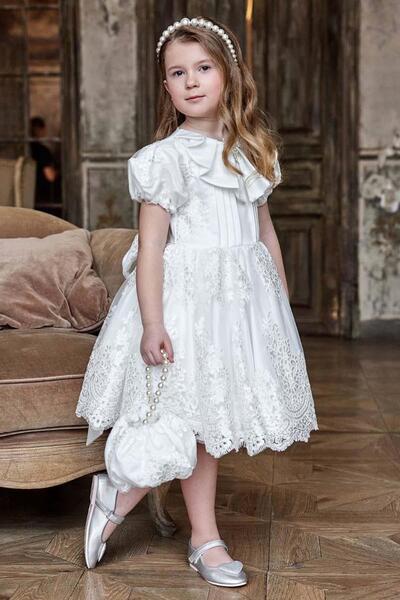 Riccotarz Βραδινό φόρεμα για κορίτσια με λεπτομέρεια γιακά μωρού, κεντημένο μ...