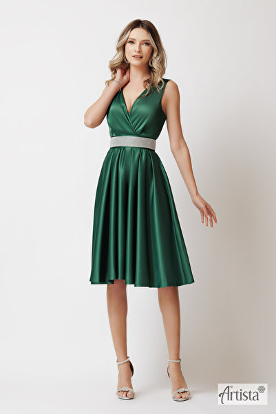 Artista Rochie elegantă midi cu strsuri in talie